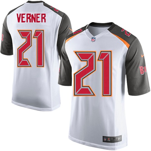 Men's Game Alterraun Verner Nike Jersey White Road - #21 NFL Tampa Bay Buccaneers